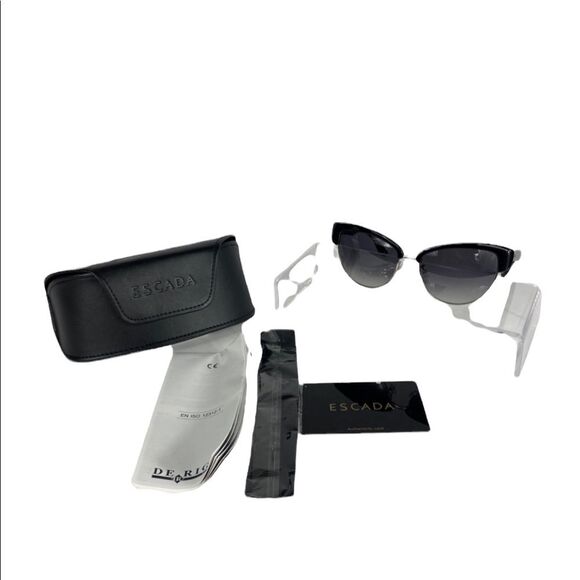 Escada De Rigo Black Cat Eye Sunglasses - Picture 3 of 10